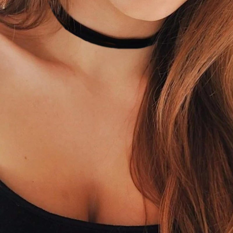 nylry Black Choker Necklace for Women Black Velvet Choker Set Black Choker Necklaces Classic Chokers for Women Adjustable Gothic Choker Accessories - Image 2